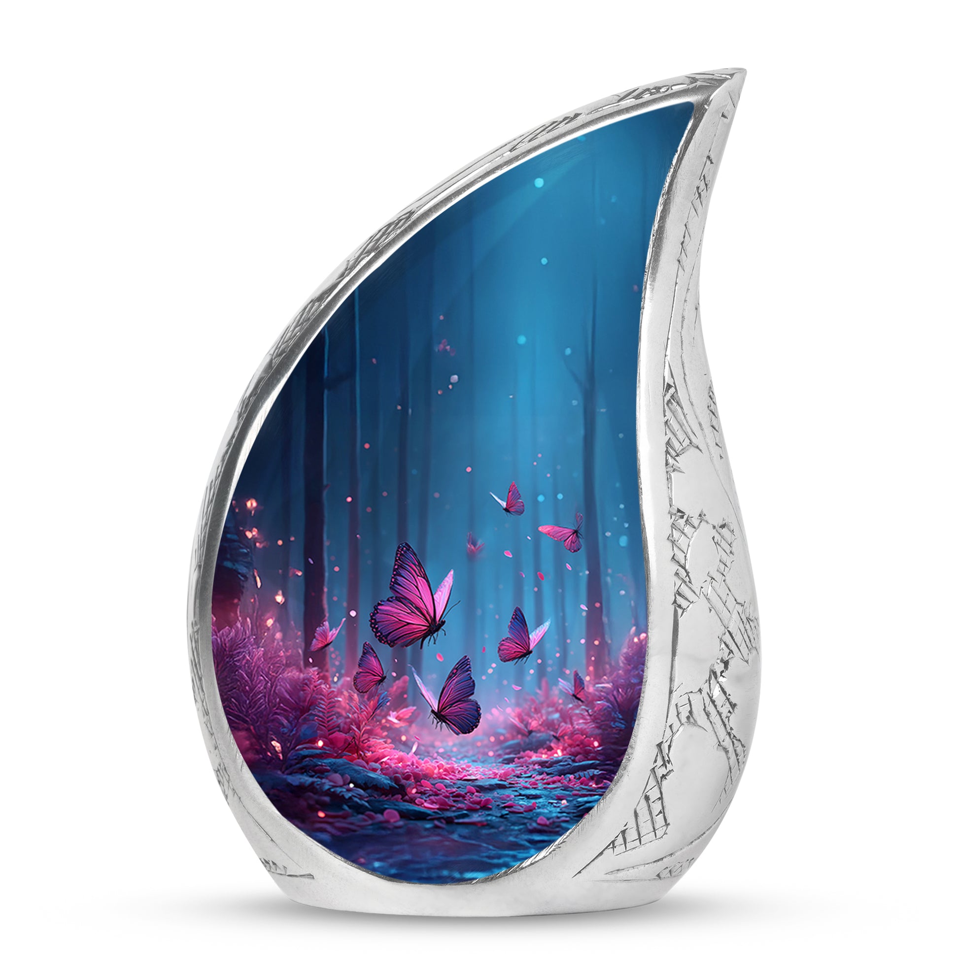 Personalized Refined Butterfly Cremation Urns - Blue 10-inch, 200 cu in - Yatskia