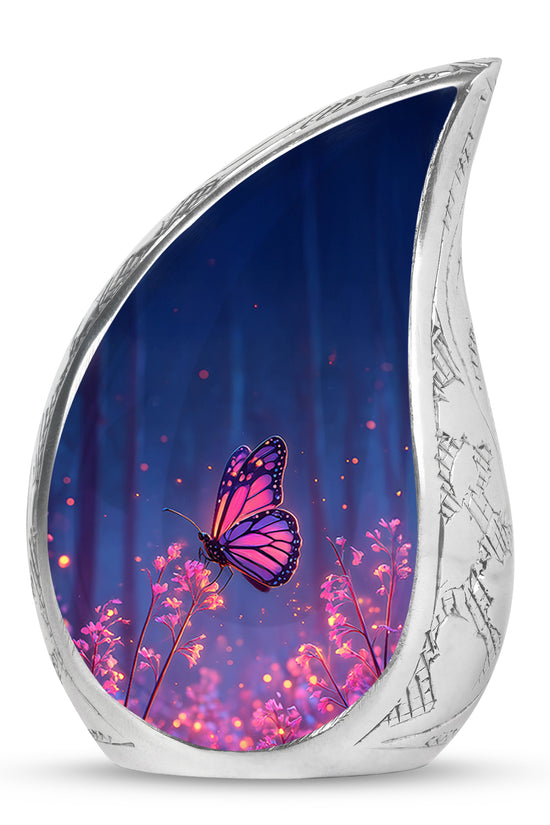 Blue Serene Butterfly Memorial Urn for Ashes - 10-inch, 200 cu in - Yatskia