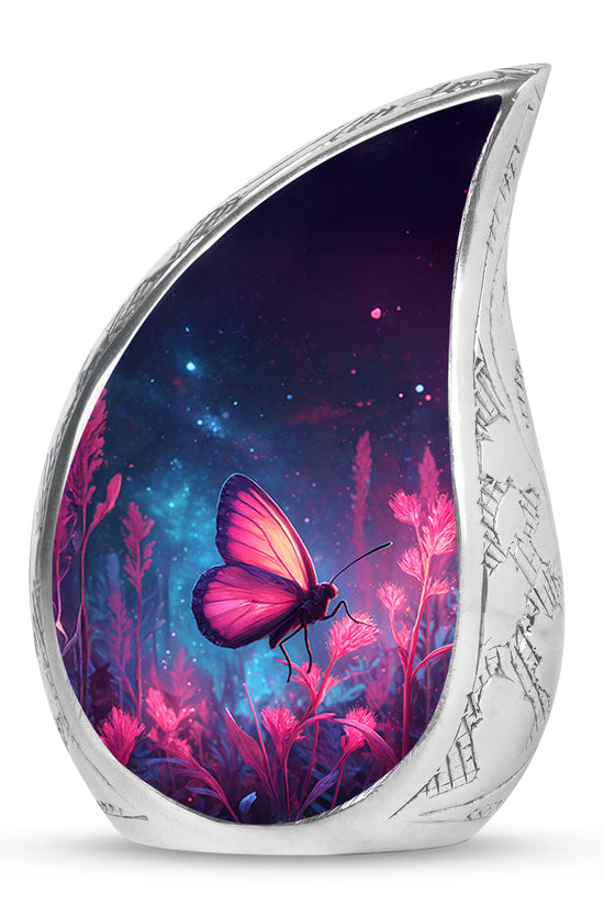 Distinguished Blue Butterfly Cremation Urn for Ashes - 10-inch, 200 cu in - Yatskia