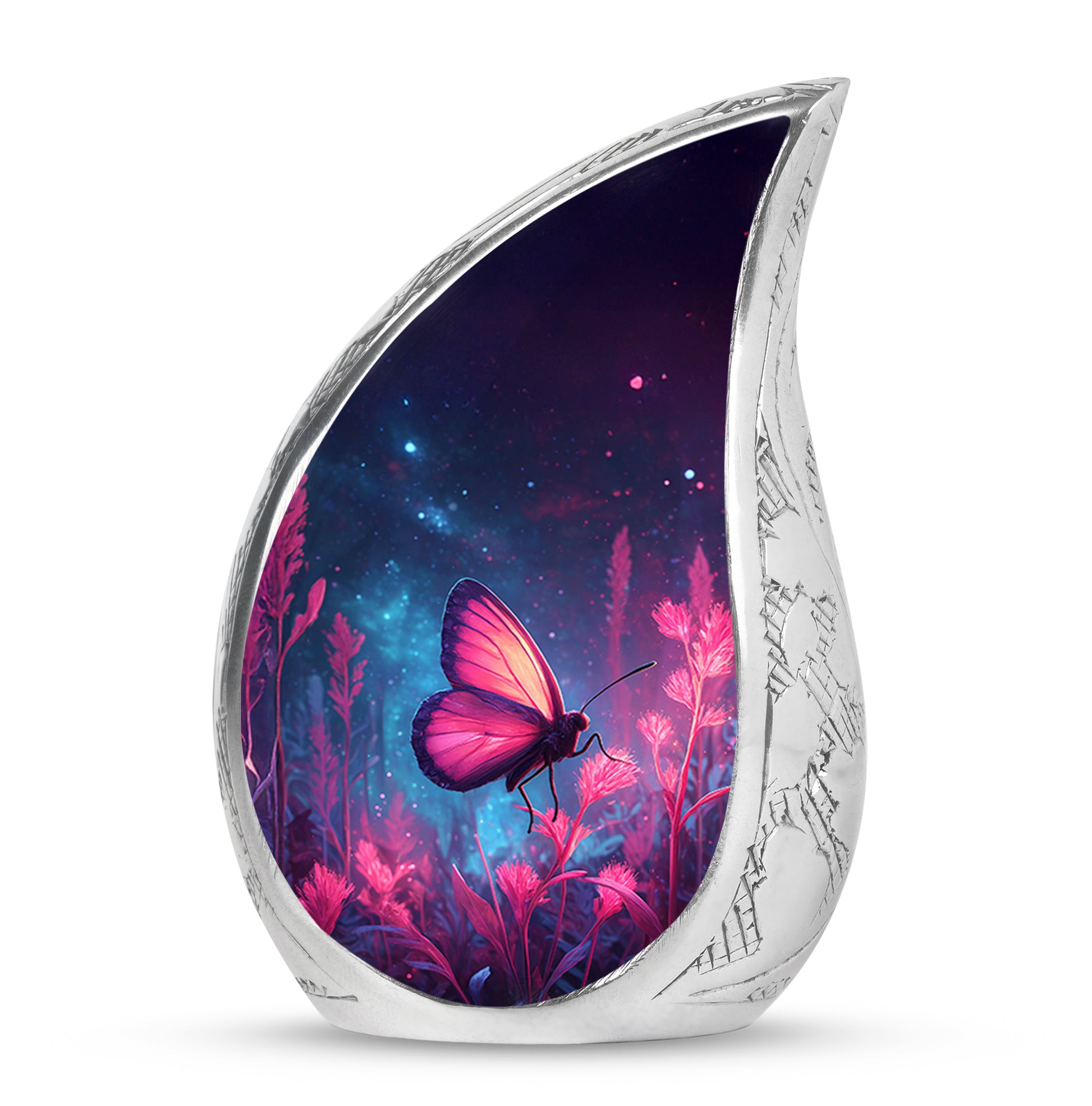 Distinguished Blue Butterfly Cremation Urn for Ashes - 10-inch, 200 cu in - Yatskia