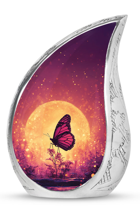 Radiant Butterfly Memorial Cremation Urns - Pink 10-inch, 200 cu in - Yatskia
