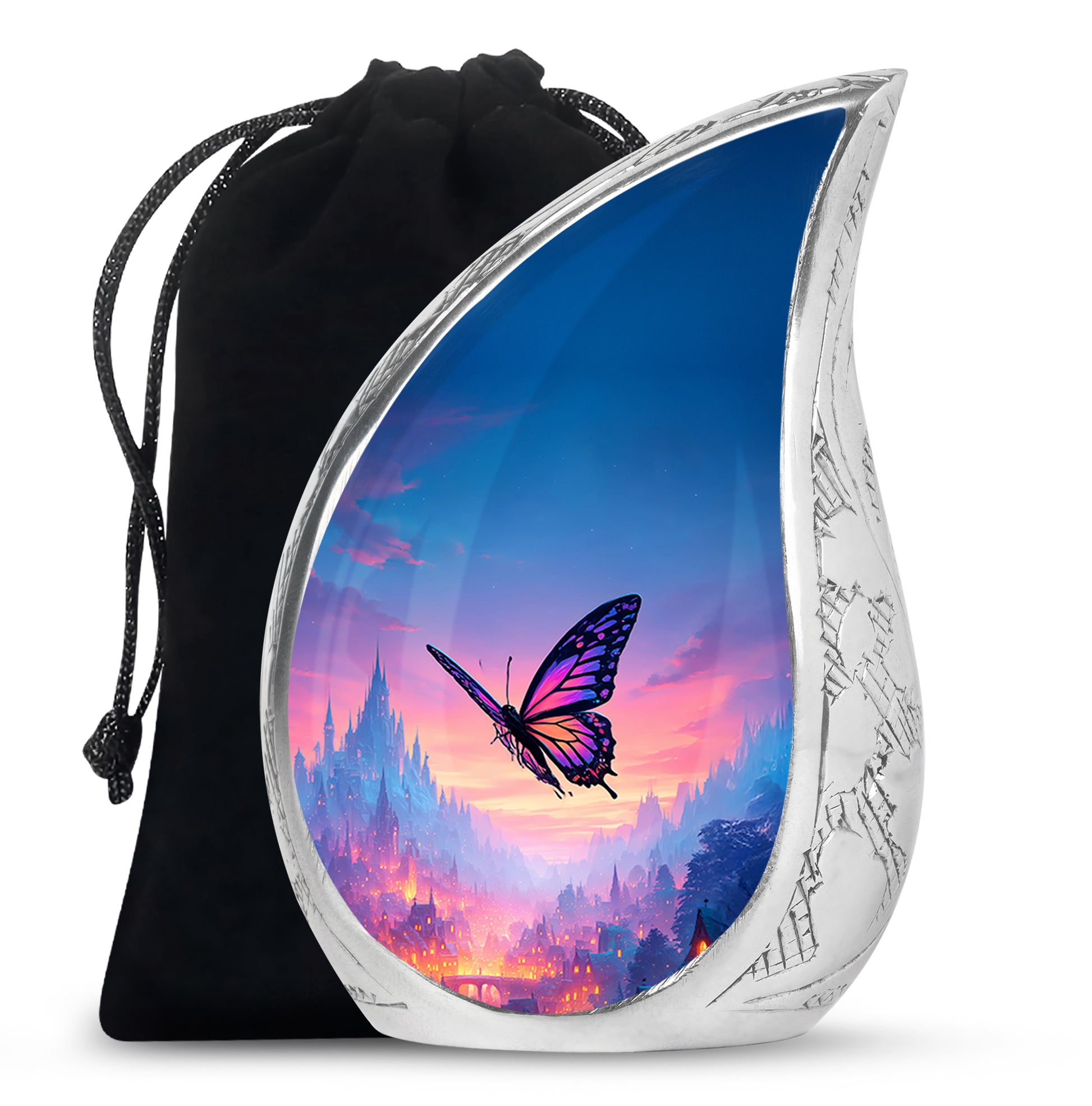 Blue Flying Butterfly Urns - Beautiful Cremation Urns For Mom Ashes