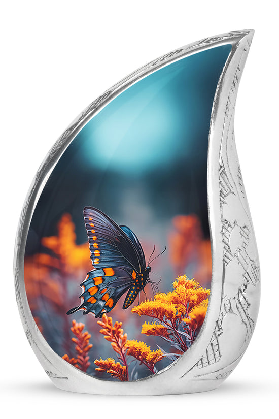 Hallowed Butterfly Cremation Urns for Human Ashes - Blue 10-inch - Yatskia