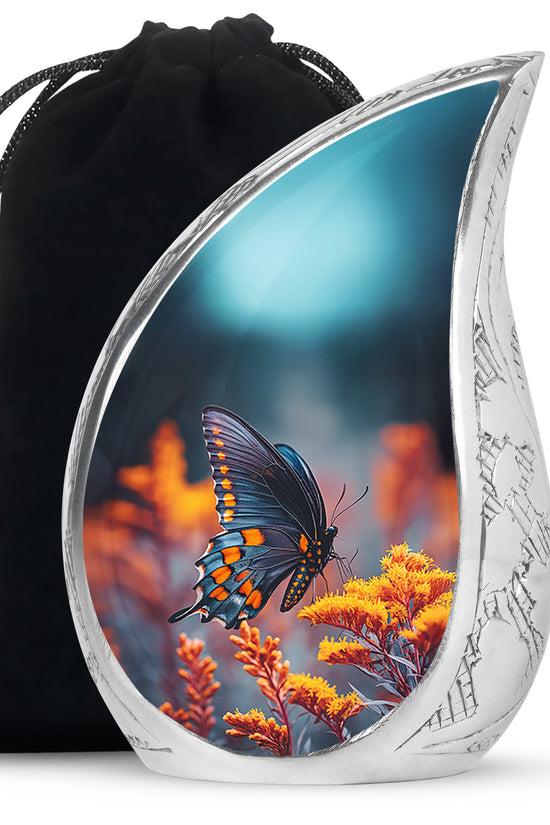 Colorful Butterfly On Flower - Beautiful Urns For Mom Ashes