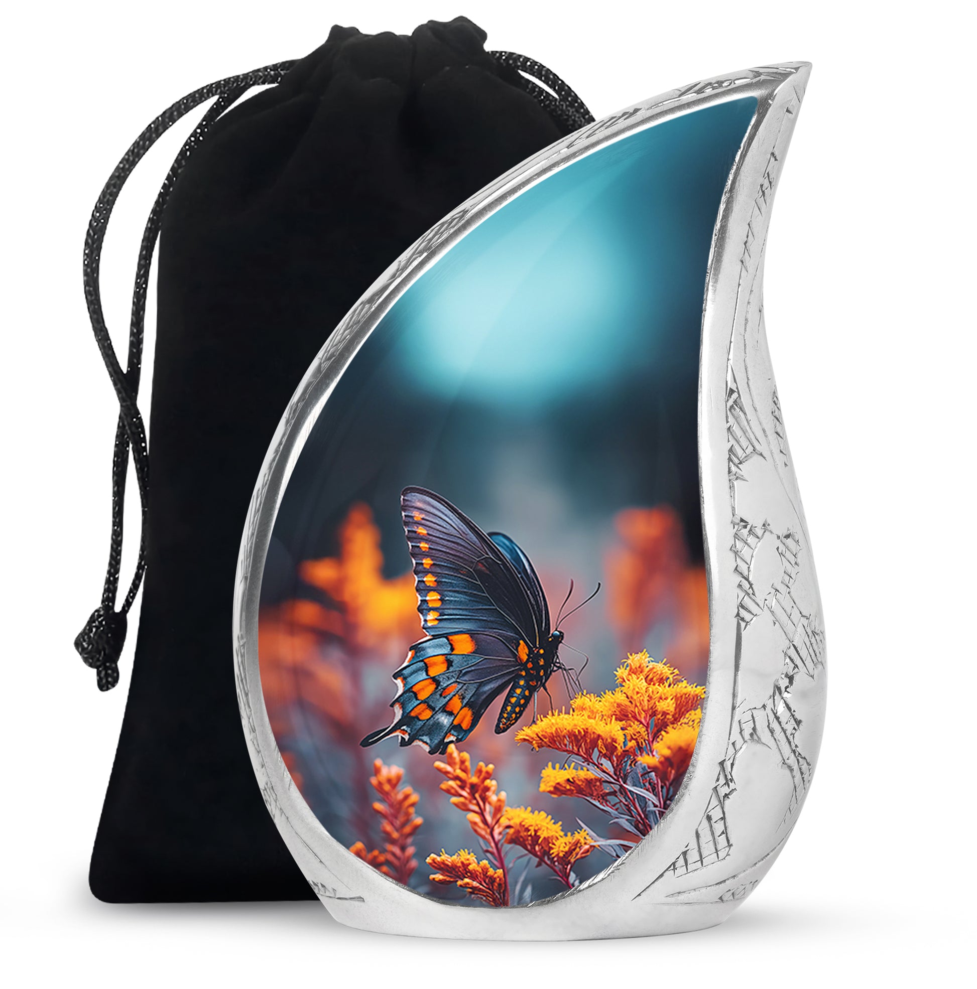 Colorful Butterfly On Flower - Beautiful Urns For Mom Ashes