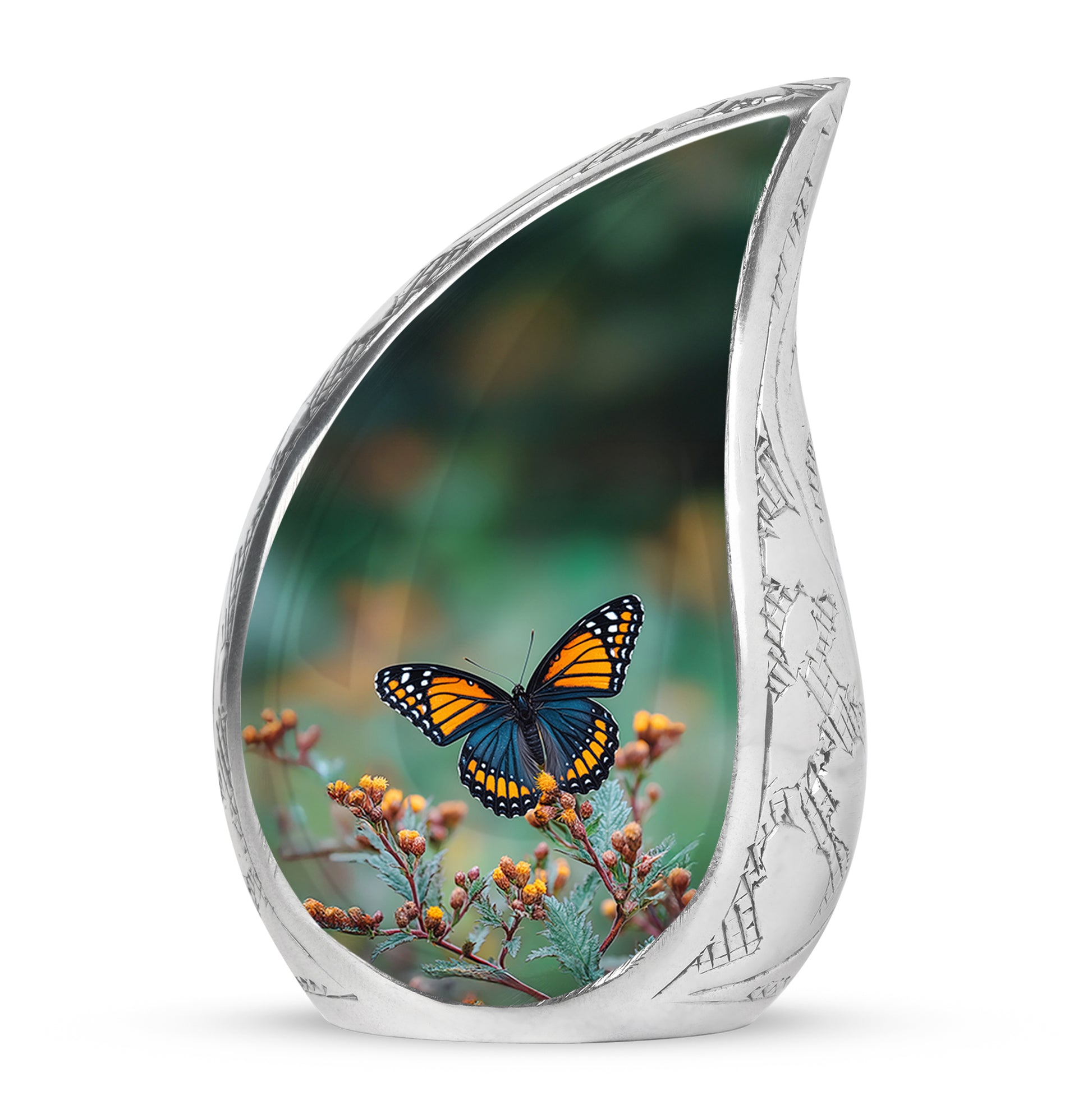 Personalized Magnificent Butterfly Cremation Urns - Green 10-inch, 200 cu in - Yatskia