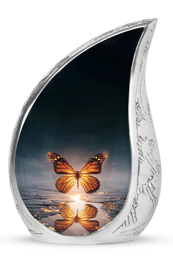 Blue Butterfly Cremation Urns - Enduring Haven 10-inch, 200 cu in - Yatskia