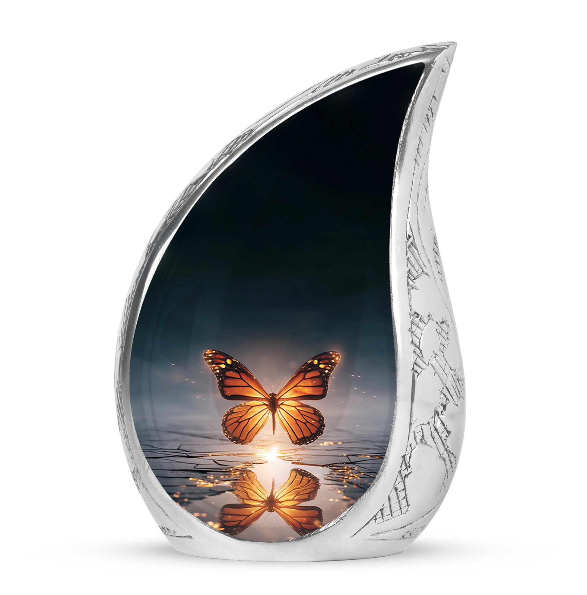 Blue Butterfly Cremation Urns - Enduring Haven 10-inch, 200 cu in - Yatskia