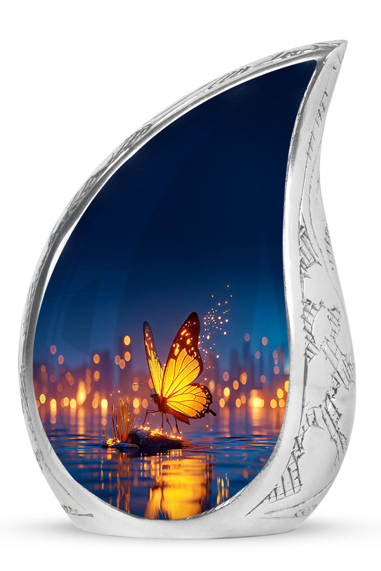 Personalized Eternal Butterfly Cremation Urns - Blue 10-inch, 200 cu in - Yatskia