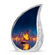 Personalized Eternal Butterfly Cremation Urns - Blue 10-inch, 200 cu in - Karyliz