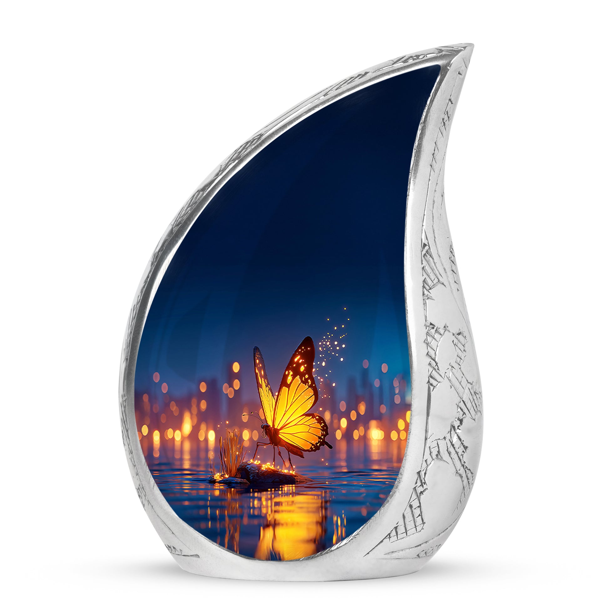 Personalized Eternal Butterfly Cremation Urns - Blue 10-inch, 200 cu in - Yatskia
