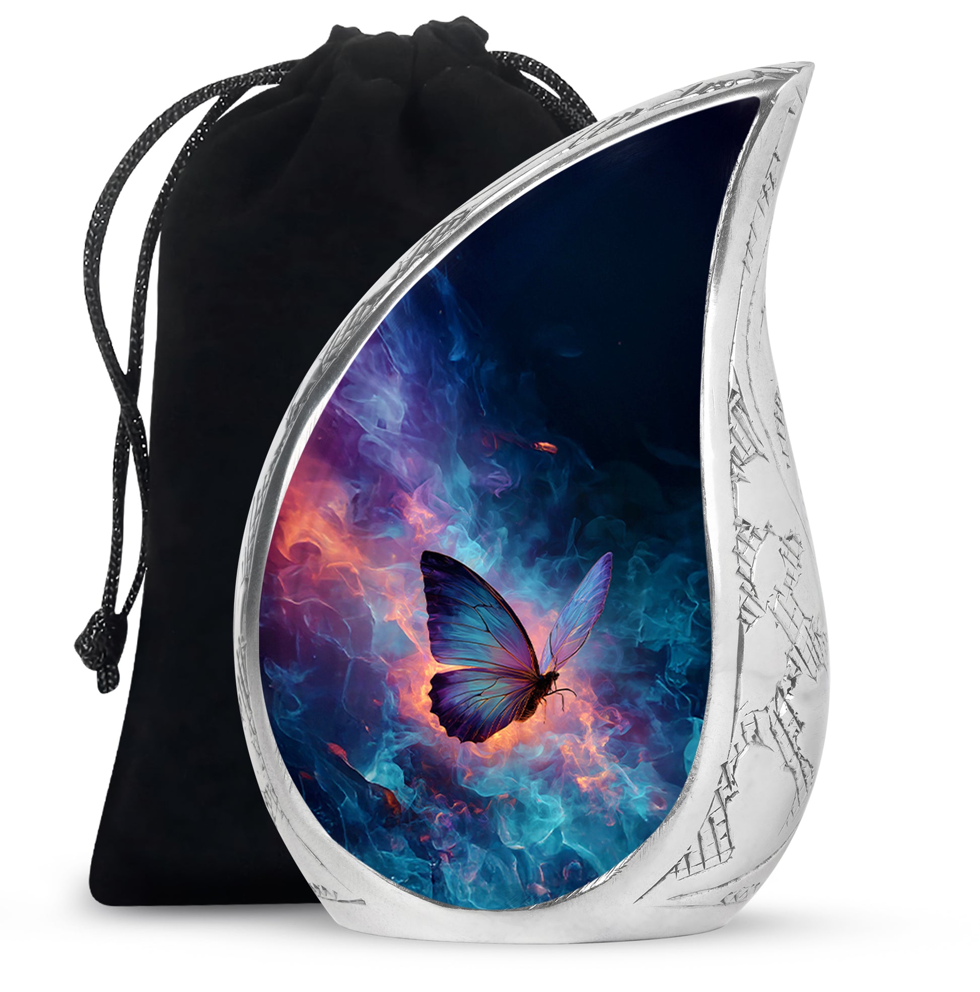 Blue Butterfly Cremation Urn - Small Urn For Ashes Keepsake Mom