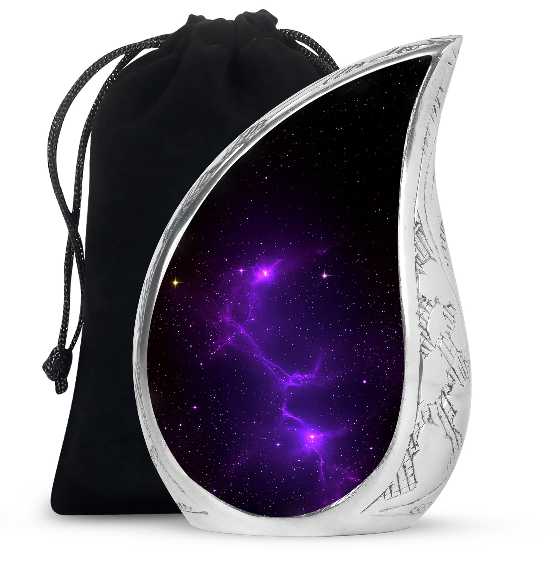 Galaxy Themed Funeral Urn – Elegant Purple Nebula Urn for Human Ashes