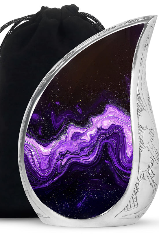 Premium Purple Swirl Cremation Urn - Beautiful Memorial Ashes Container