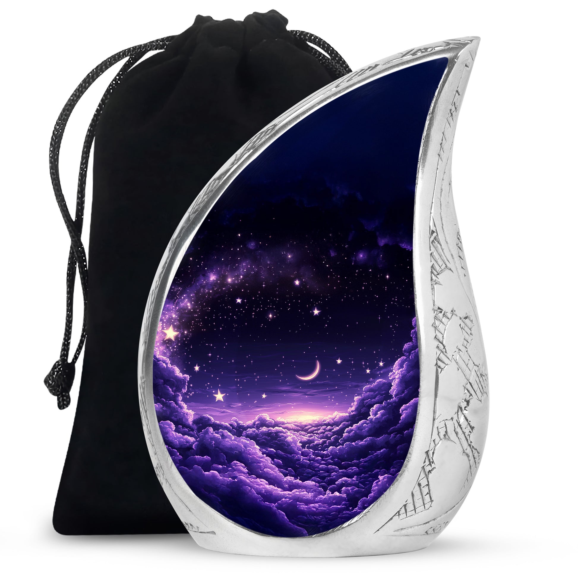 Night Purple Cremation Urn - Elegant Memorial Urns For Human Ashes
