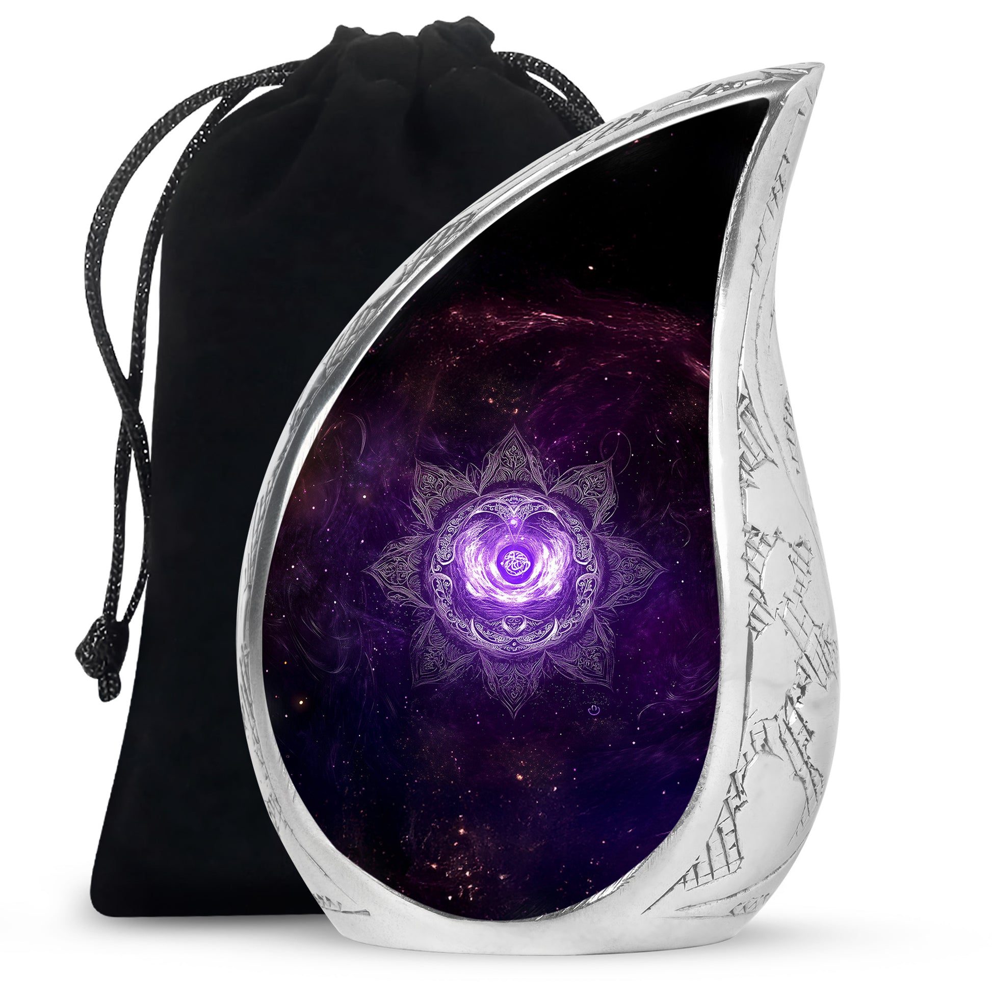Decorative Purple Cosmic Urn – Mandala Design Urn for Human Ashes