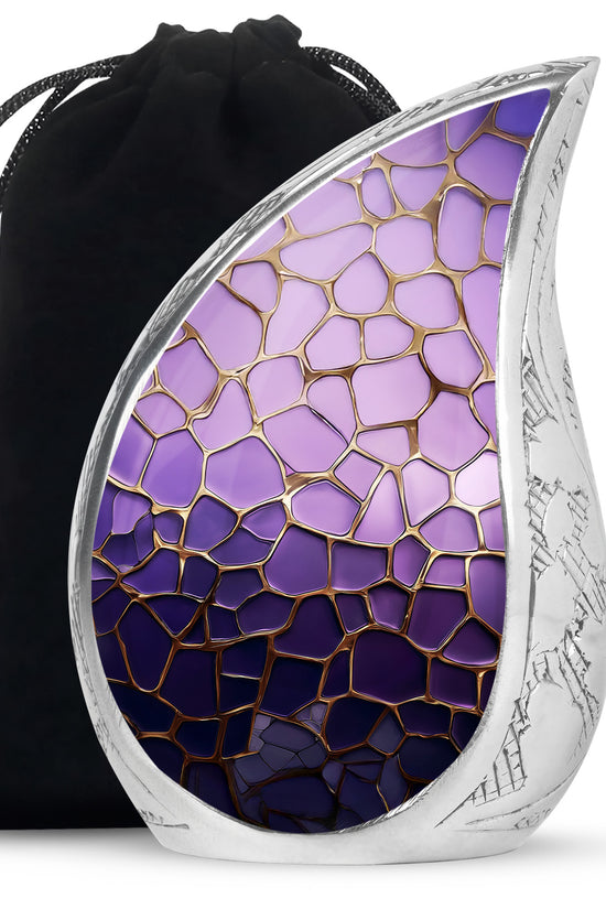 Premium Purple Cremation Urn for Ashes – Decorative Memorial Urn