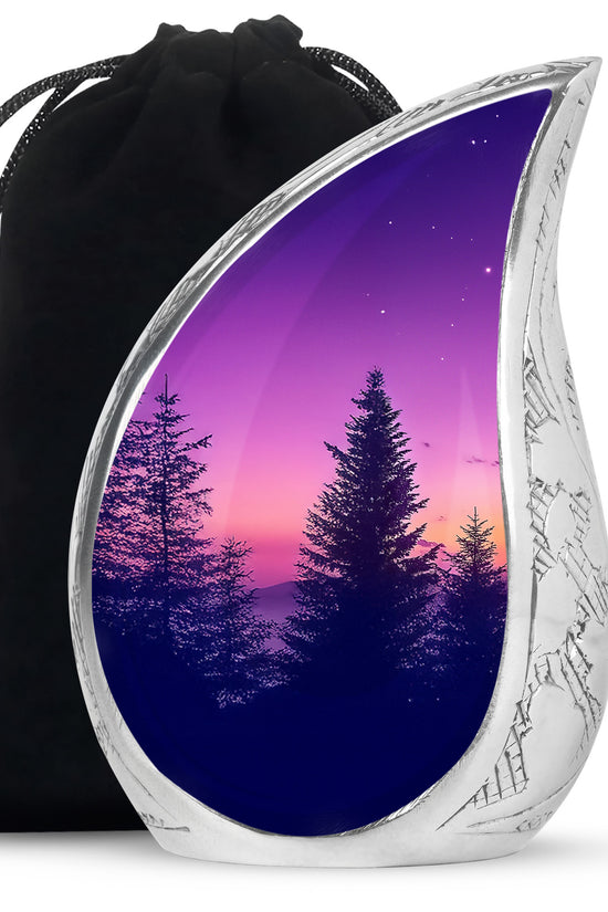 Premium Cremation Urn with Sunset Landscape – Unique Decor Urns