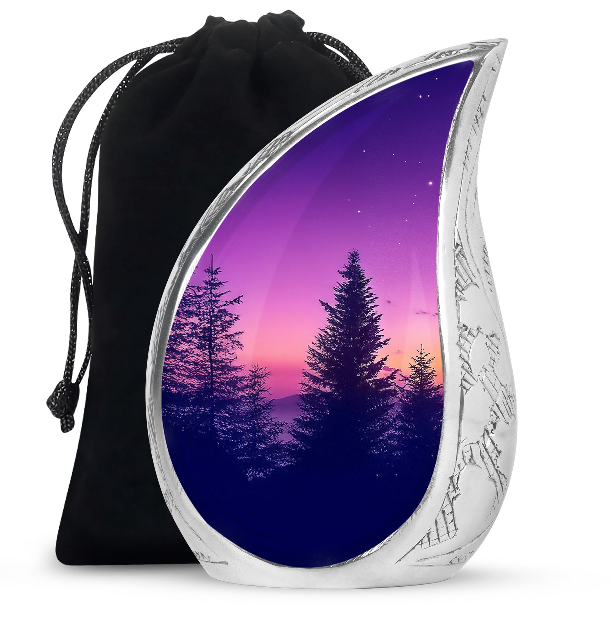 Premium Cremation Urn with Sunset Landscape – Unique Decor Urns