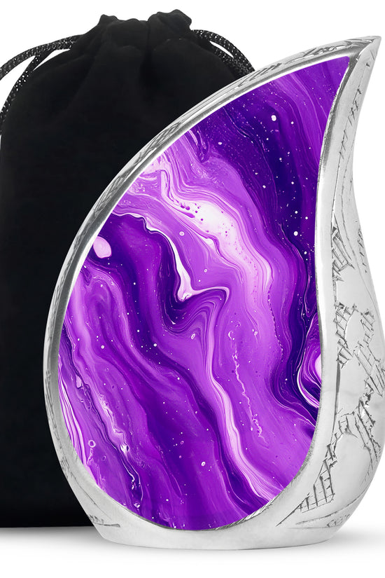 Handcrafted Purple Cremation Urn – Large Urns for Human Ashes Adult