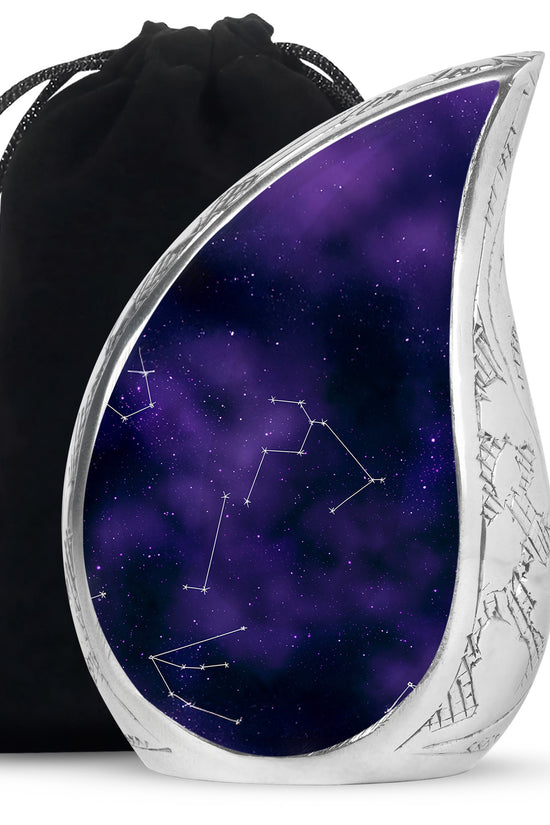Purple Galaxy Cremation Urn – Cosmic Constellation Design Memorial Urn