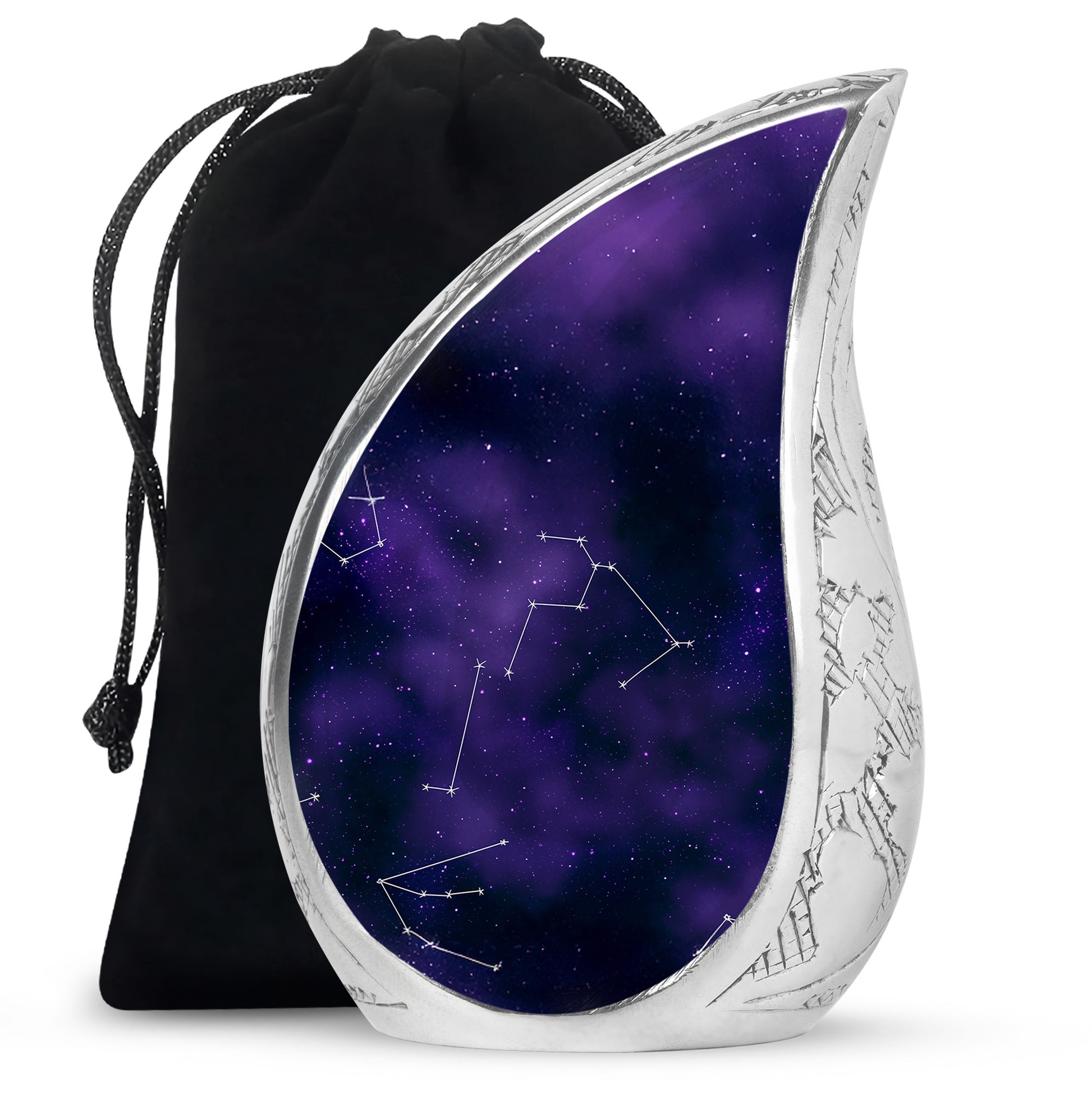 Purple Galaxy Cremation Urn – Cosmic Constellation Design Memorial Urn