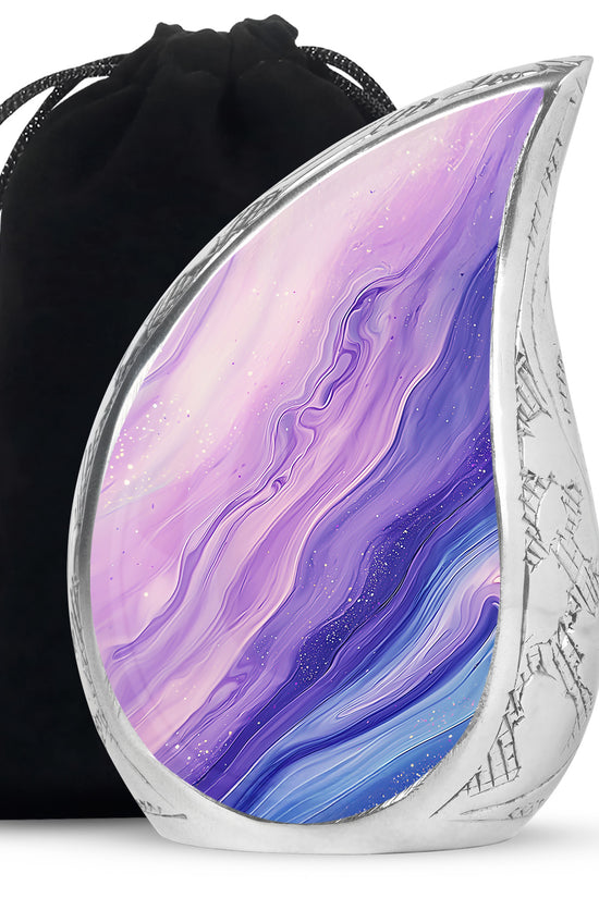 Handcrafted Purple Swirl Cremation Urn – Decorative Adult Ashes Urn