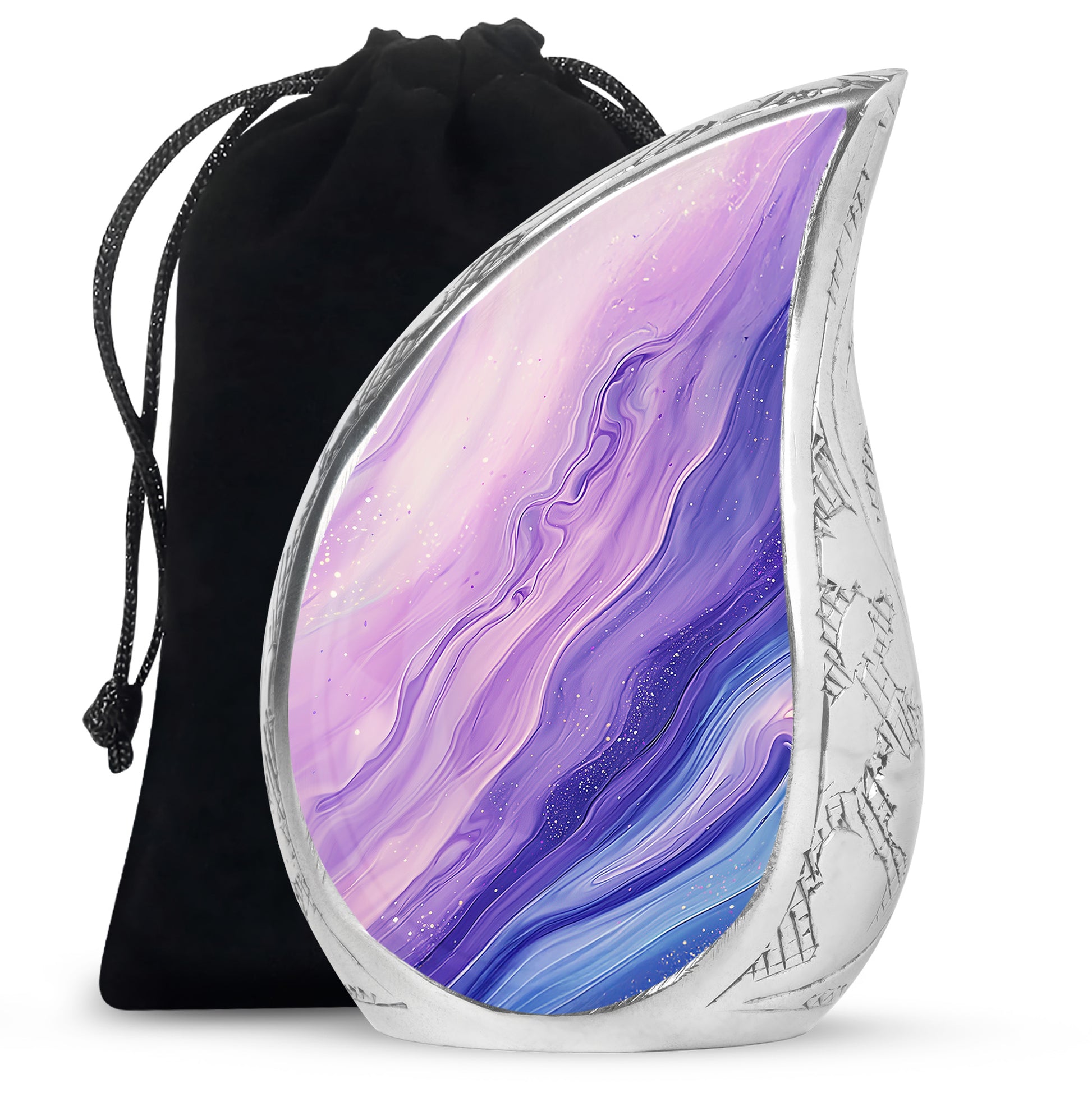 Handcrafted Purple Swirl Cremation Urn – Decorative Adult Ashes Urn