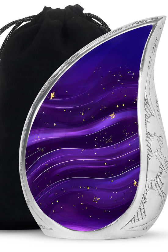 Purple Galaxy Cremation Urn - Beautiful Decorative Urns For Women Ashes