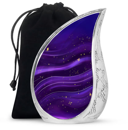 Purple Galaxy Cremation Urn - Beautiful Decorative Urns For Women Ashes