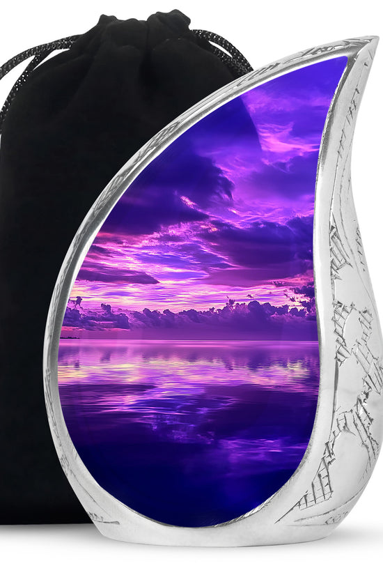 Purple Sunset Cremation Urn - Small Cremation Urn For Ashes For Women