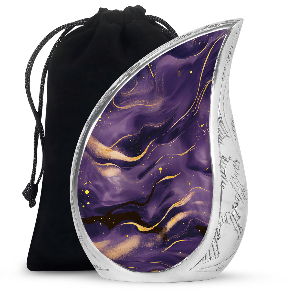 Handcrafted Purple Marble Cremation Urn – Decorative Memorial Keepsake