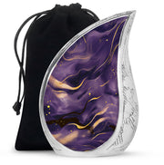 Handcrafted Purple Marble Cremation Urn – Decorative Memorial Keepsake