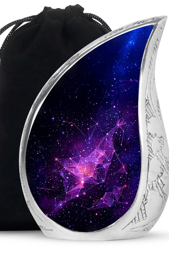 Galaxy Purple Cremation Urn – Cosmic Star Memorial Urn for Ashes