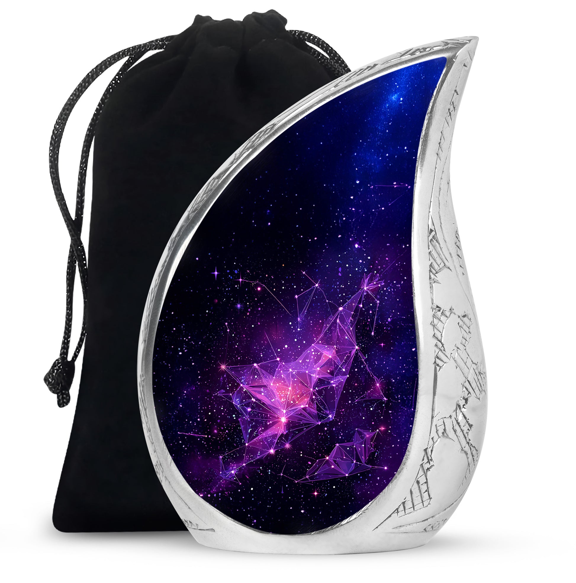 Galaxy Purple Cremation Urn – Cosmic Star Memorial Urn for Ashes
