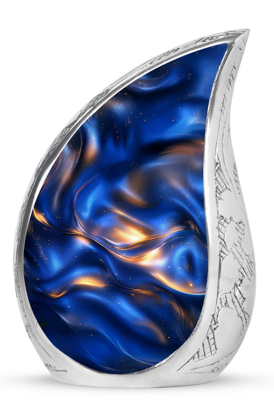 Personalized Eternal Blue Cremation Urns - Blue 10-inch, 200 cu in - Karyliz
