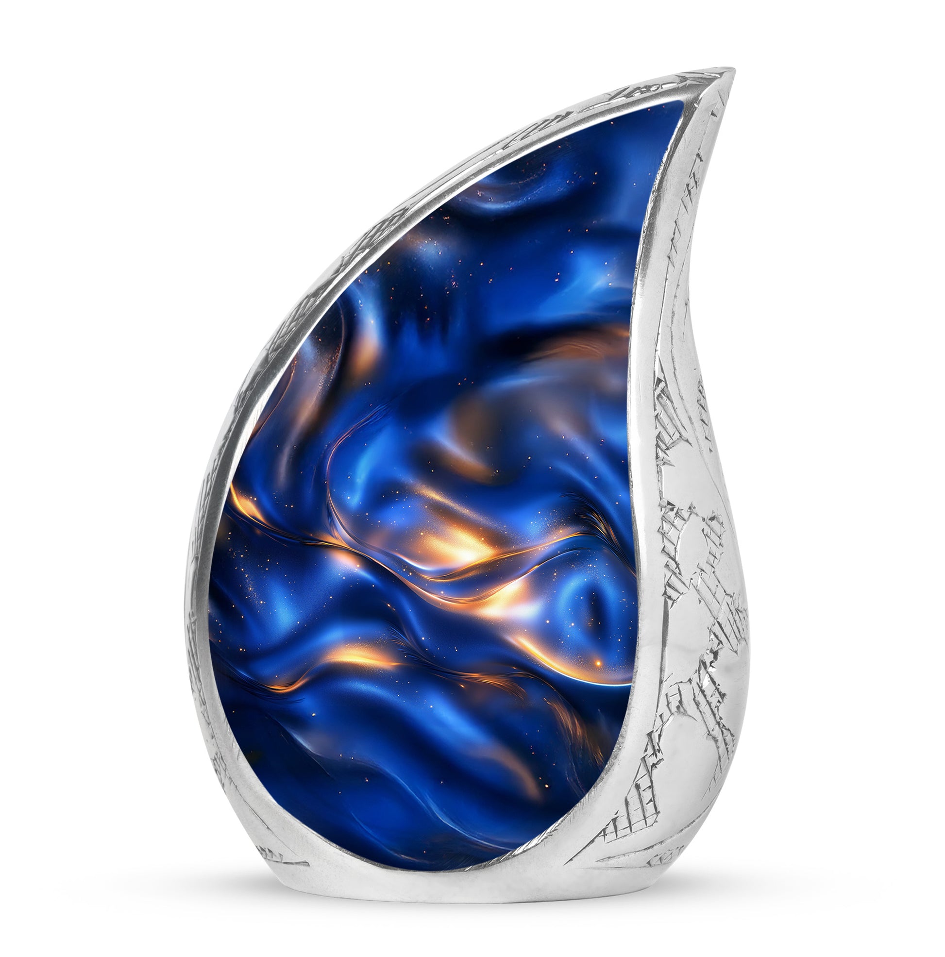 Personalized Eternal Blue Cremation Urns - Blue 10-inch, 200 cu in - Karyliz