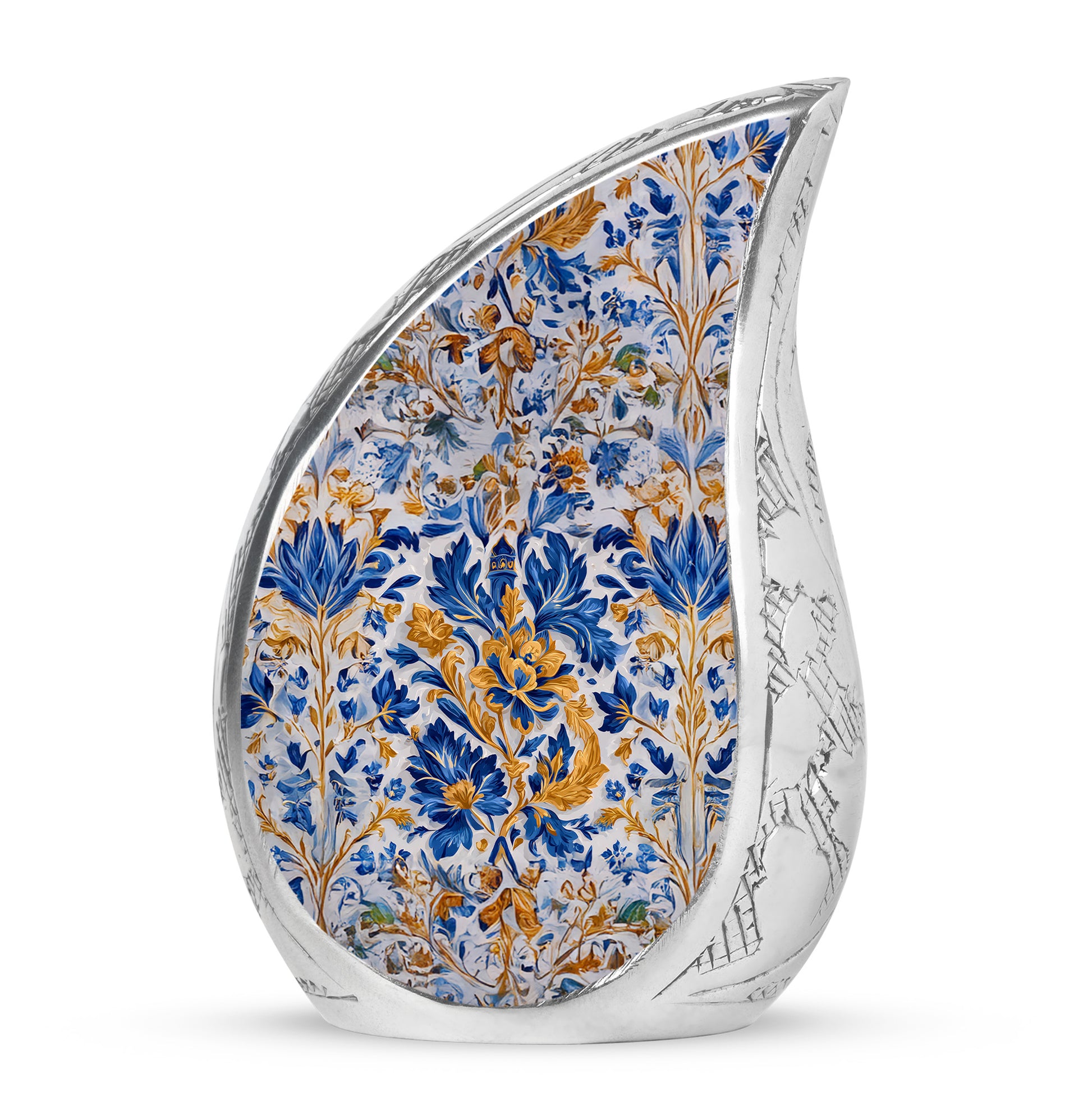 Ethereal Blue Memorial Cremation Urns - Gray 10-inch, 200 cu in - Karyliz