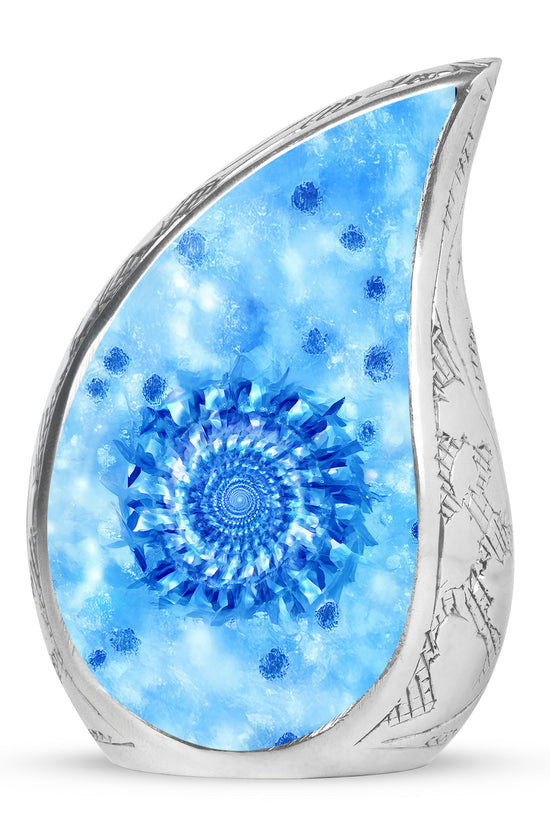 Blue Beloved Blue Cremation Urns for Human Ashes - 10-inch, 200 cu in - Karyliz
