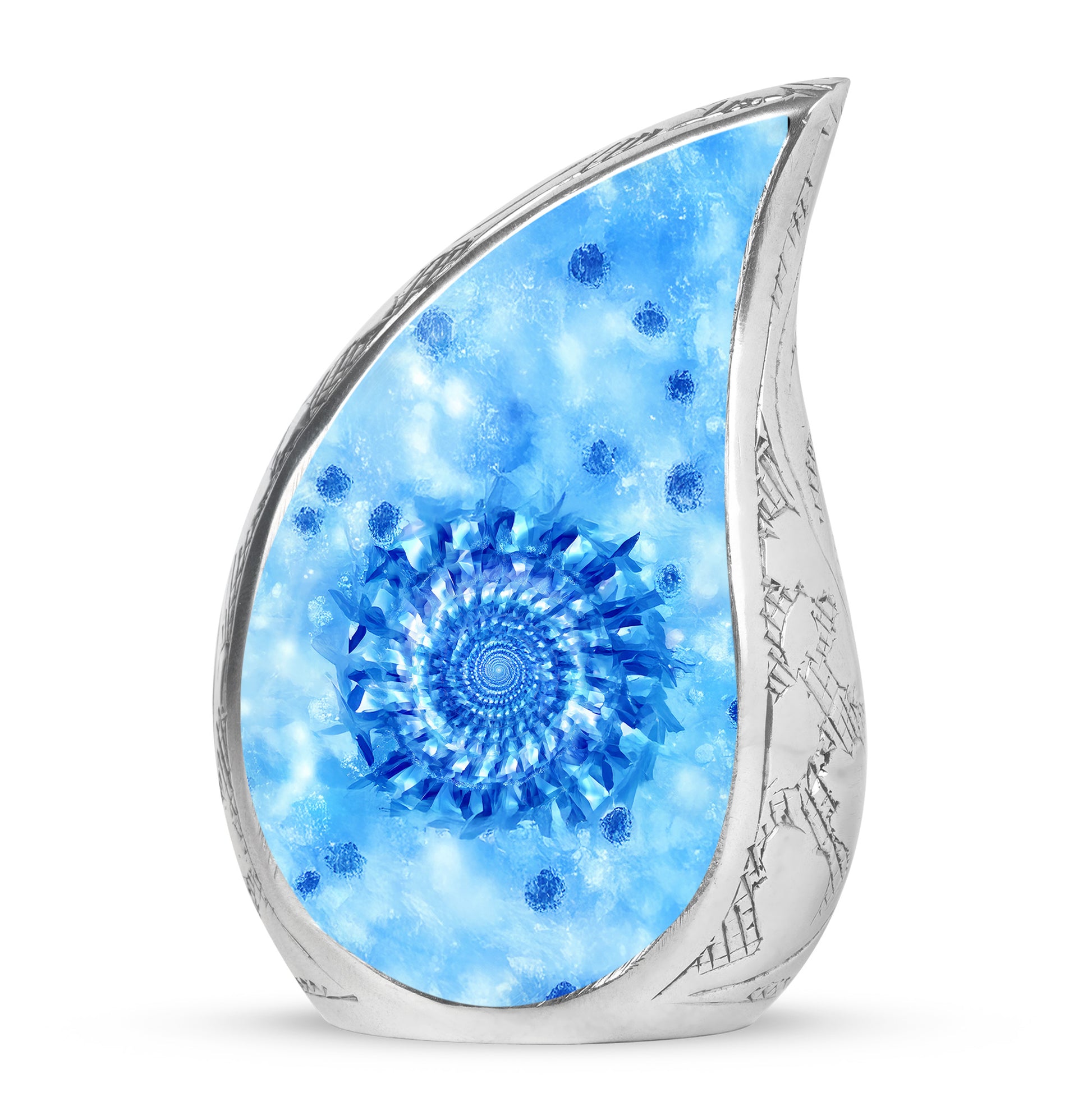 Blue Beloved Blue Cremation Urns for Human Ashes - 10-inch, 200 cu in - Karyliz