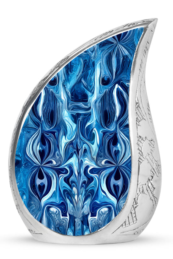 Blue Blue Memorial Cremation Urns for Human Ashes - 10-inch, 200 cu in - Karyliz