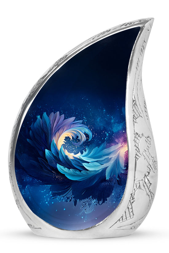 Personalized Blue Cremation Urns - Wondrous Blue 10-inch, 200 cu in - Karyliz