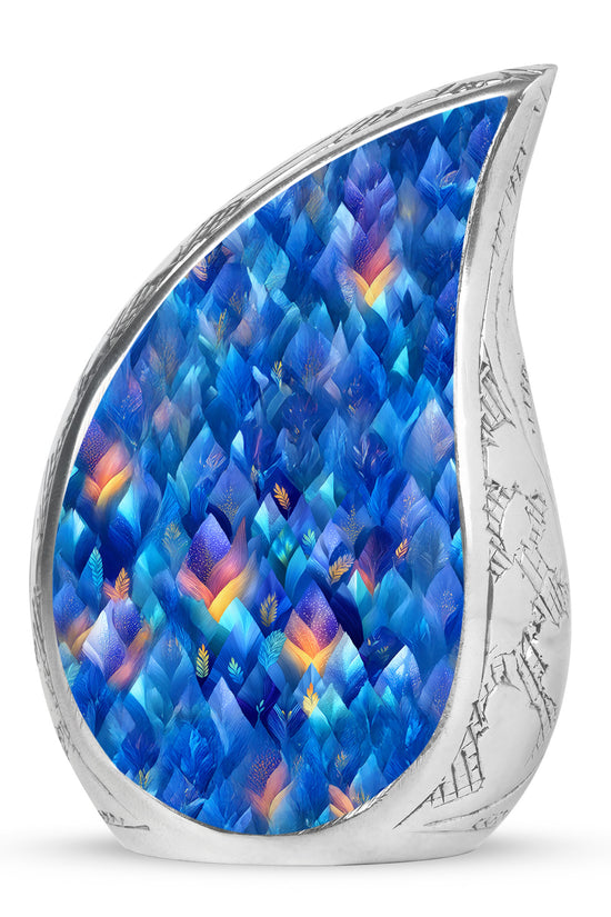 Blue Stately Blue Cremation Urns for Human Ashes - 10-inch, 200 cu in - Karyliz