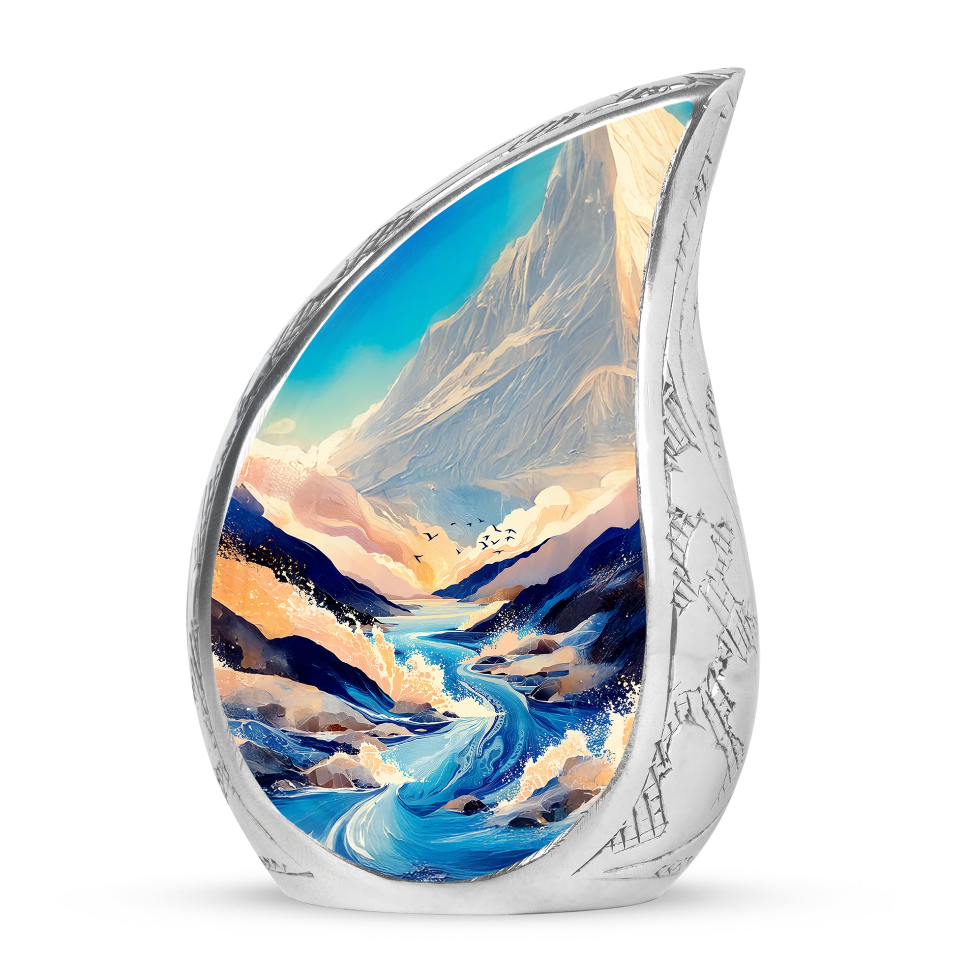 Inspiring Blue Blue Passage Urn for Human Ashes - 10-inch, 200 cu in - Karyliz