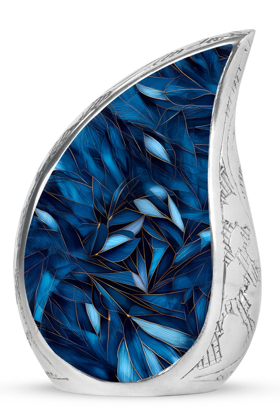 Personalized Seraphic Blue Cremation Urns - Blue 10-inch, 200 cu in - Karyliz