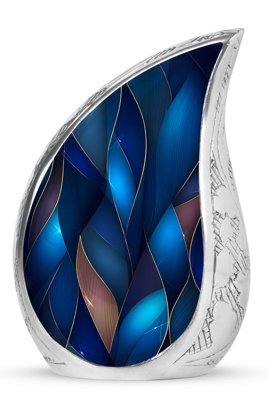 Personalized Blue Blue Cremation Urns for Ashes - Captivating 10-inch - Karyliz