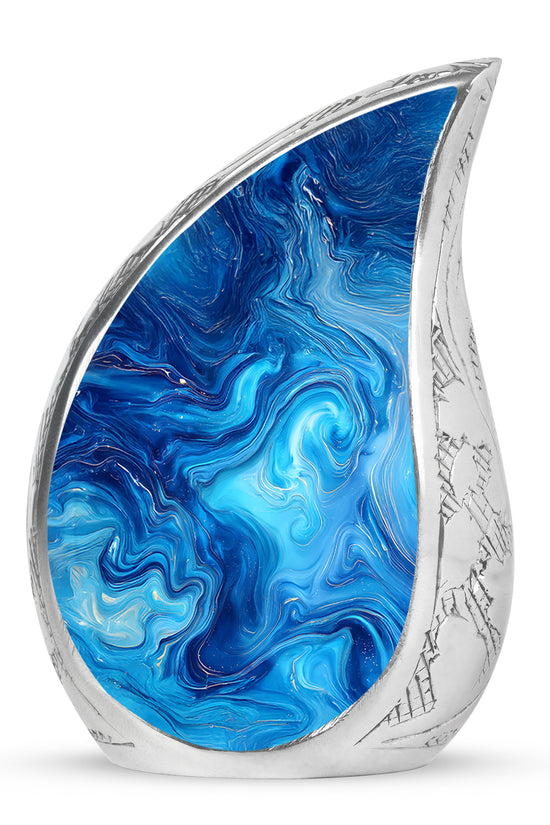 Regal Blue Memorial Cremation Urns - Teal 10-inch, 200 cu in - Karyliz