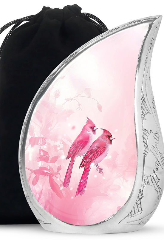 Artistic Cardinal Bird Cremation Urn For Women - Large Urn For Female
