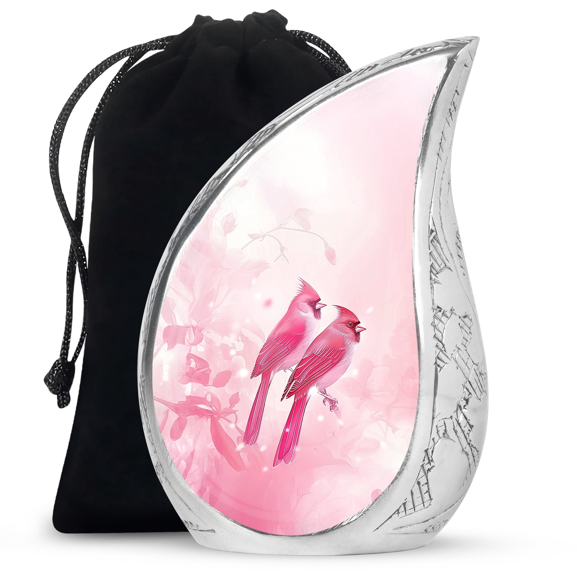 Artistic Cardinal Bird Cremation Urn For Women - Large Urn For Female