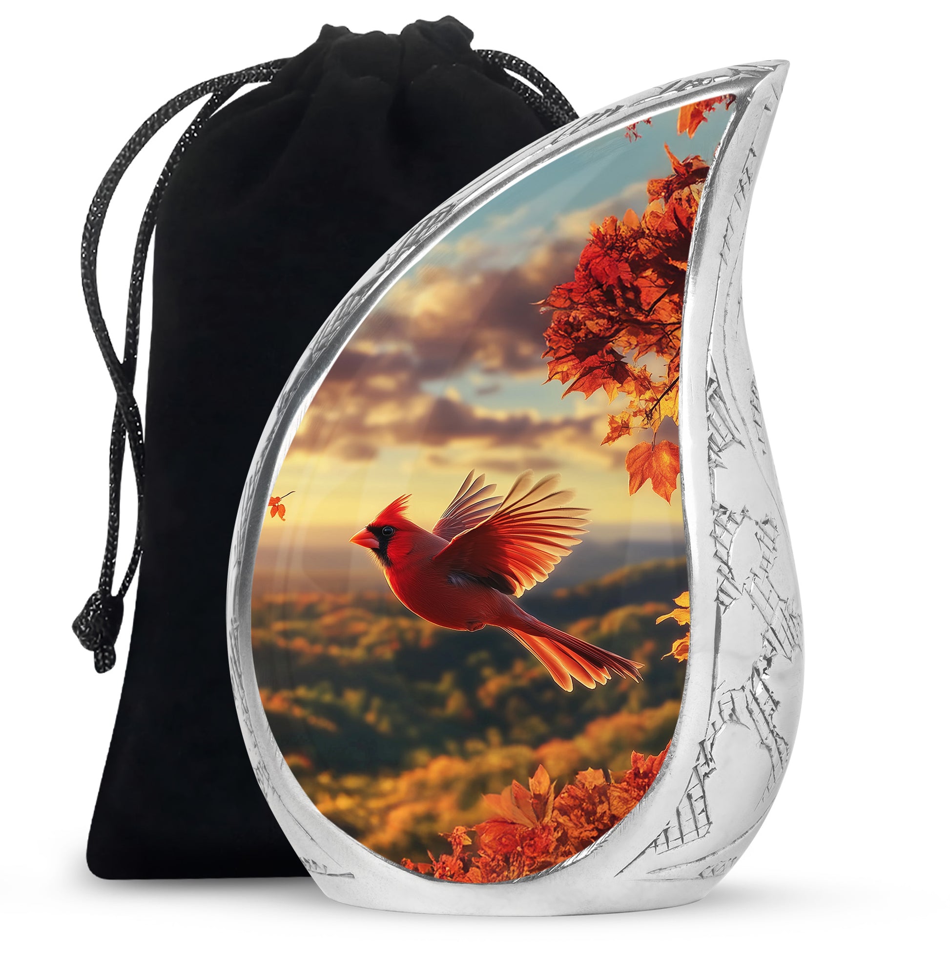 Flying Cardinal Bird Urn For Ashes - Urn For Adult Male & Female